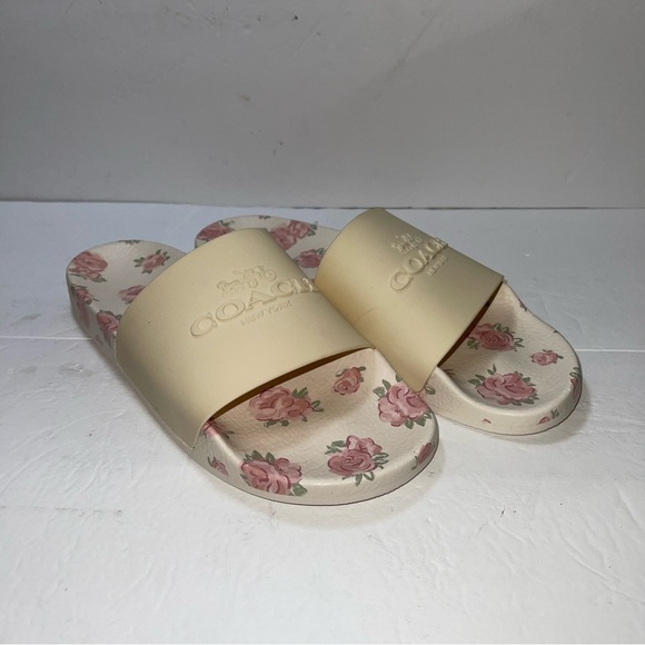 NWT Coach Chalk Pink Zulu Floral Women Slip On Slide Size 10 - Picture 9 of 9